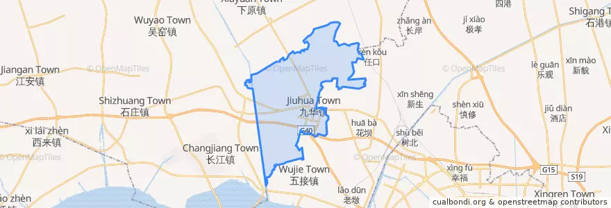 Mapa de ubicacion de 九华镇.