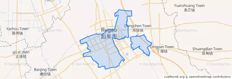 Mapa de ubicacion de 如城街道.