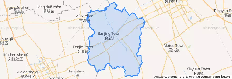 Mapa de ubicacion de 搬经镇.