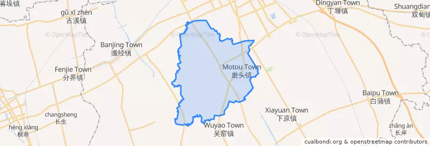 Mapa de ubicacion de 磨头镇.