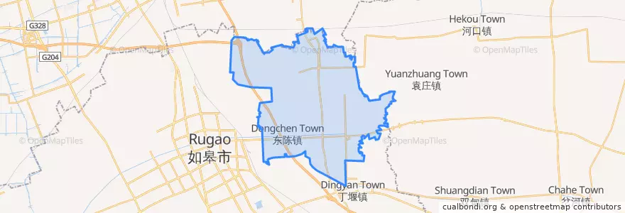 Mapa de ubicacion de 东陈镇.