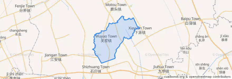Mapa de ubicacion de 吴窑镇.
