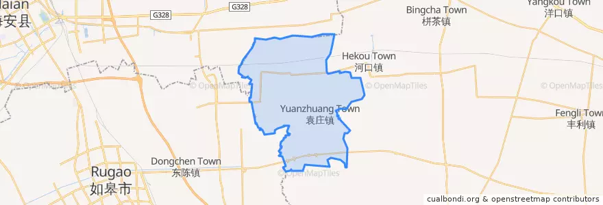 Mapa de ubicacion de 袁庄镇.