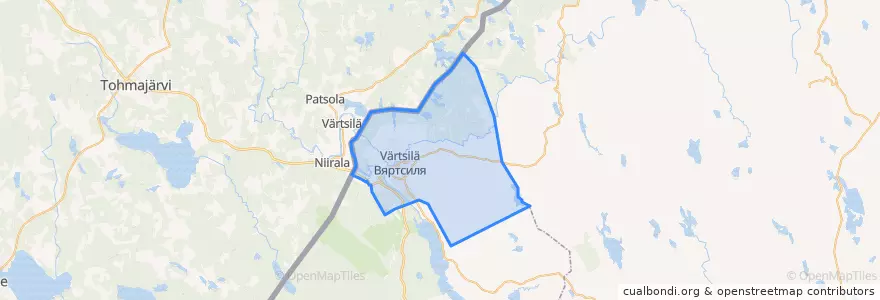 Mapa de ubicacion de Вяртсильское городское поселение.