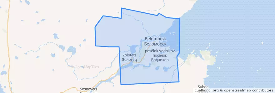 Mapa de ubicacion de Беломорское городское поселение.