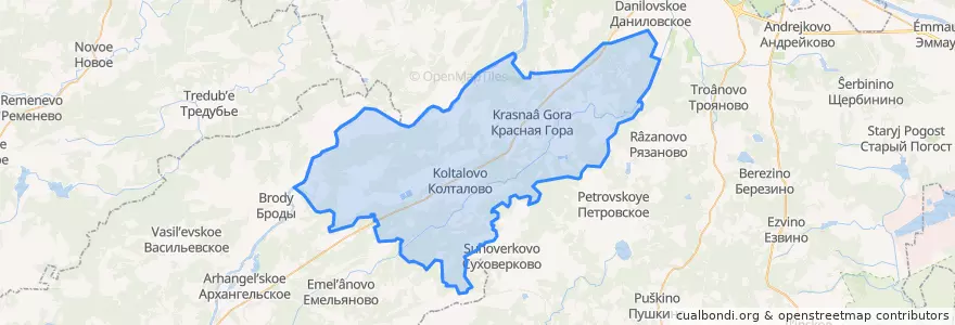 Mapa de ubicacion de Красногорское сельское поселение.