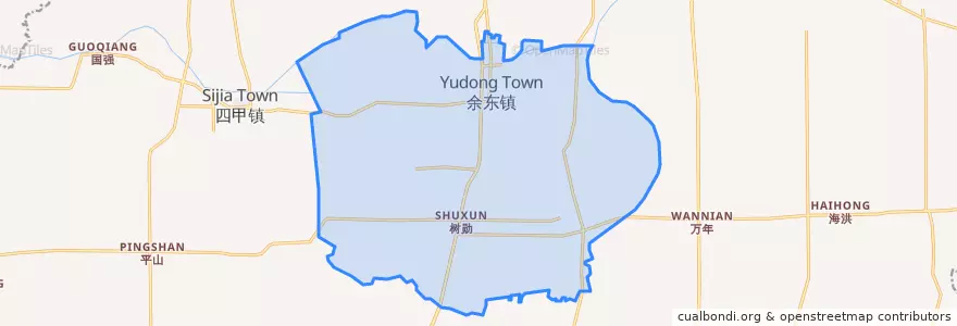 Mapa de ubicacion de 余东镇.