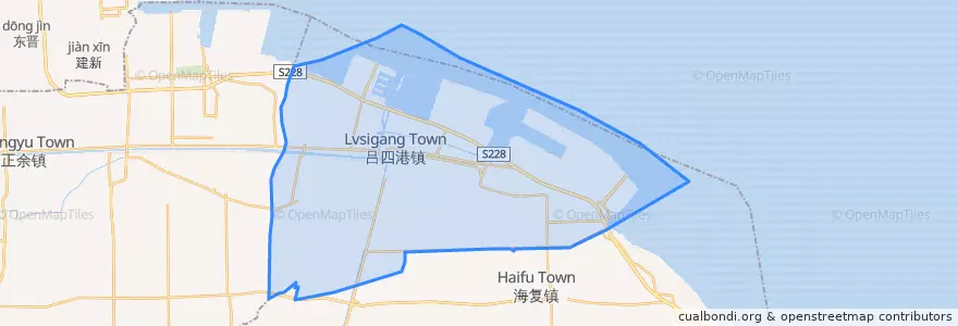 Mapa de ubicacion de 吕四港镇.