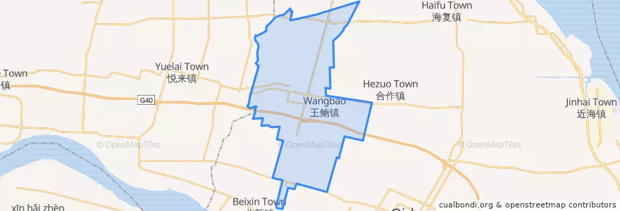 Mapa de ubicacion de 王鲍镇.
