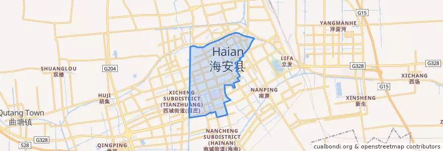 Mapa de ubicacion de 中城街道.