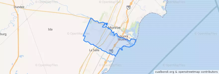 Mapa de ubicacion de Monroe Charter Township.