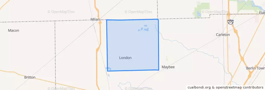 Mapa de ubicacion de London Township.