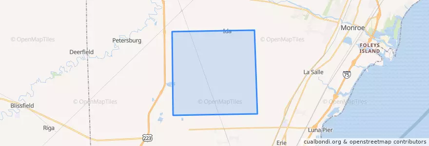 Mapa de ubicacion de Ida Township.