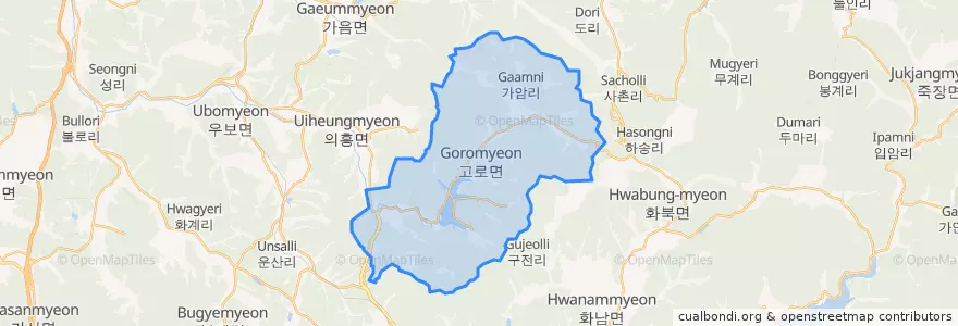 Mapa de ubicacion de 고로면.