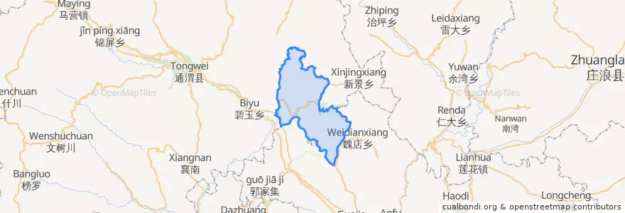 Mapa de ubicacion de 鸡川镇.
