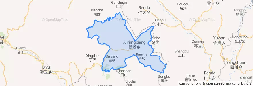 Mapa de ubicacion de 新景乡.