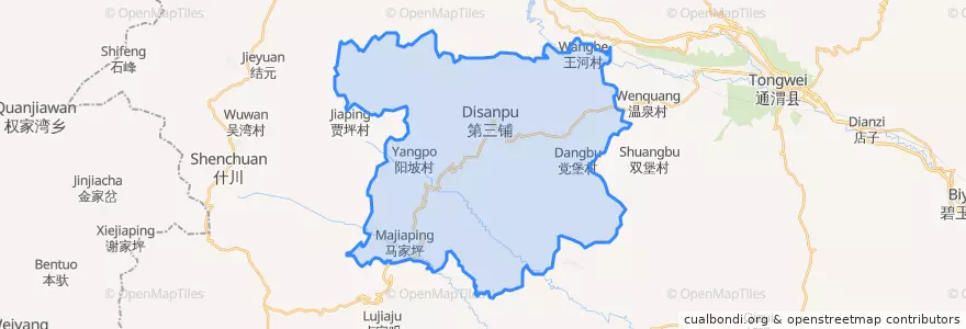 Mapa de ubicacion de 三铺乡.