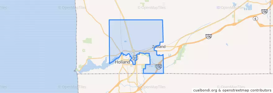 Mapa de ubicacion de Holland Charter Township.