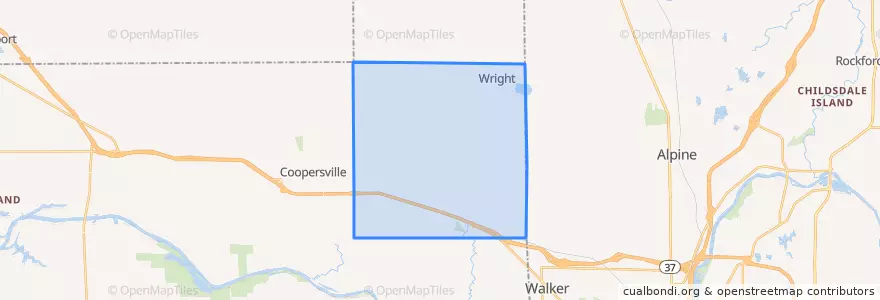 Mapa de ubicacion de Wright Township.