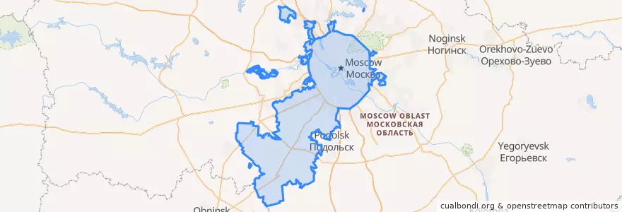 Mapa de ubicacion de Moscow.