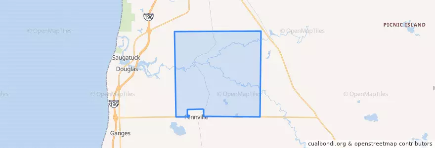 Mapa de ubicacion de Manlius Township.