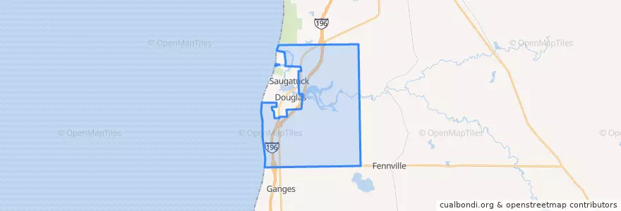 Mapa de ubicacion de Saugatuck Township.