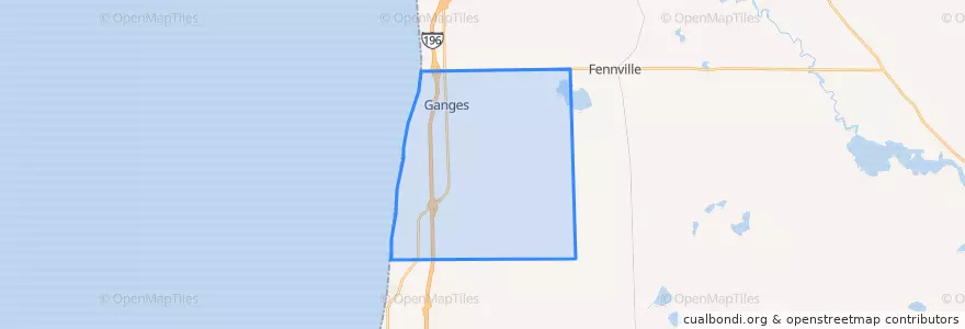 Mapa de ubicacion de Ganges Township.