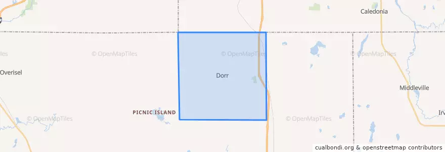 Mapa de ubicacion de Dorr Township.