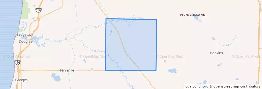 Mapa de ubicacion de Heath Township.