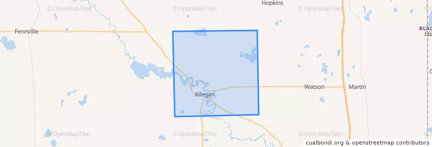 Mapa de ubicacion de Allegan Township.