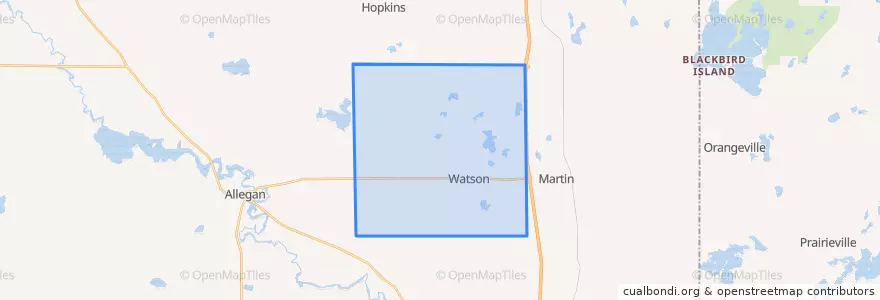 Mapa de ubicacion de Watson Township.