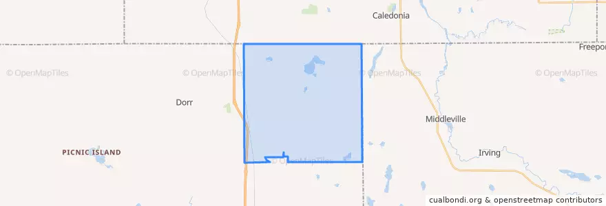 Mapa de ubicacion de Leighton Township.