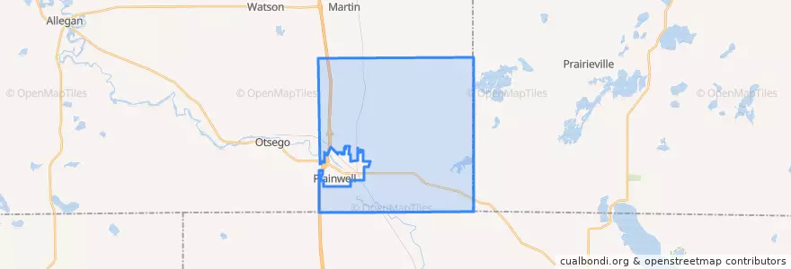 Mapa de ubicacion de Gun Plain Charter Township.