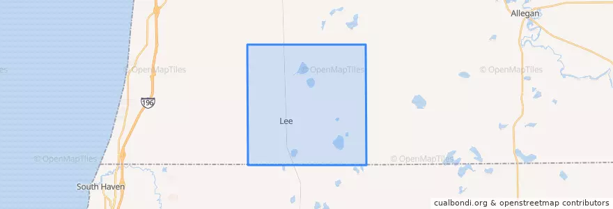 Mapa de ubicacion de Lee Township.