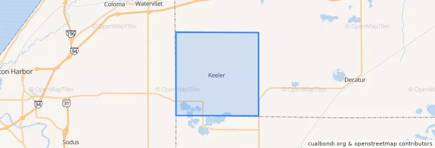 Mapa de ubicacion de Keeler Township.