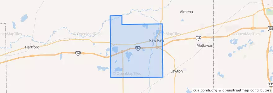 Mapa de ubicacion de Paw Paw Township.