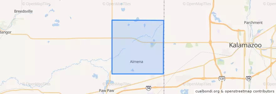 Mapa de ubicacion de Almena Township.
