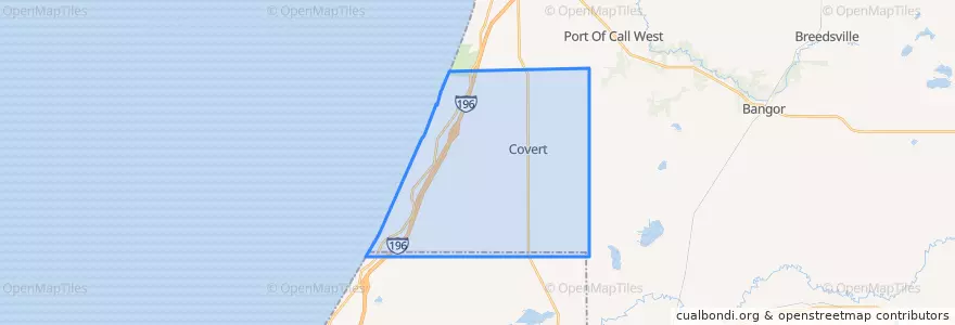 Mapa de ubicacion de Covert Township.