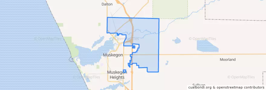 Mapa de ubicacion de Muskegon Township.
