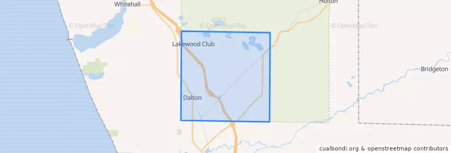 Mapa de ubicacion de Dalton Township.