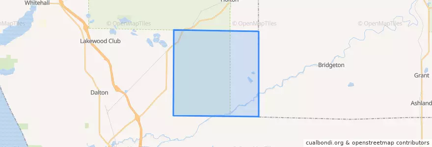 Mapa de ubicacion de Cedar Creek Township.