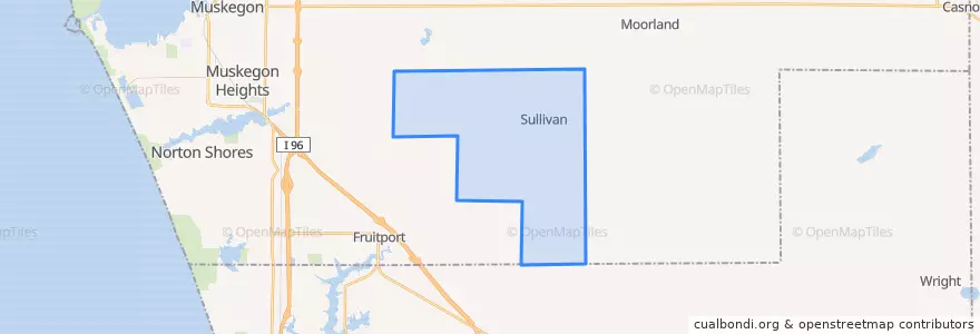 Mapa de ubicacion de Sullivan Township.