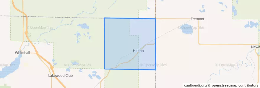 Mapa de ubicacion de Holton Township.