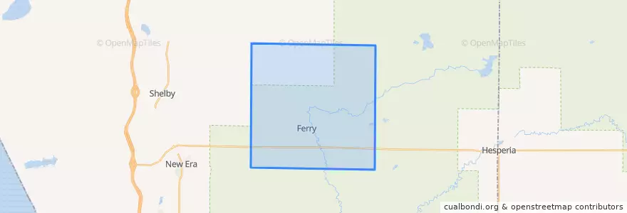 Mapa de ubicacion de Ferry Township.