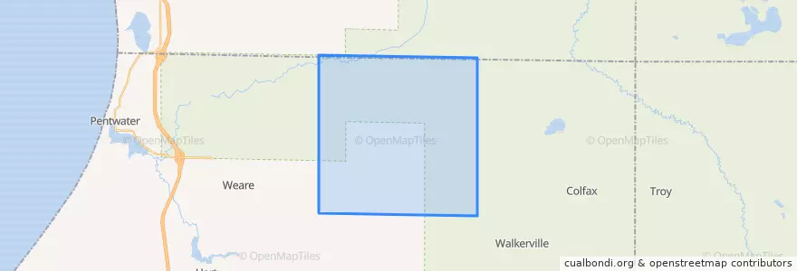 Mapa de ubicacion de Crystal Township.