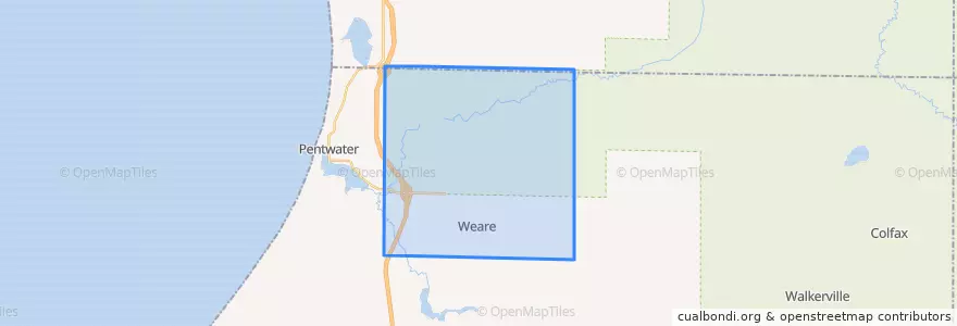Mapa de ubicacion de Weare Township.