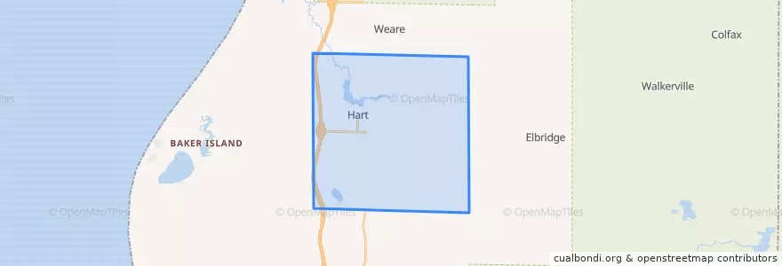 Mapa de ubicacion de Hart Township.