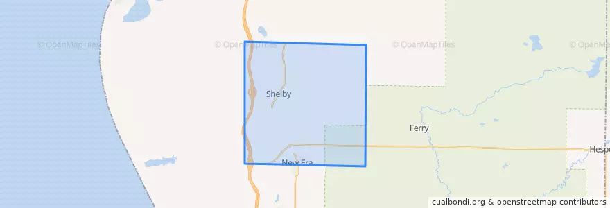 Mapa de ubicacion de Shelby Township.