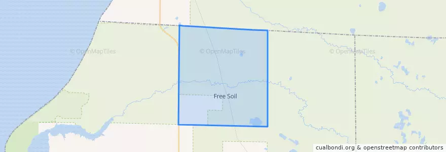 Mapa de ubicacion de Free Soil Township.