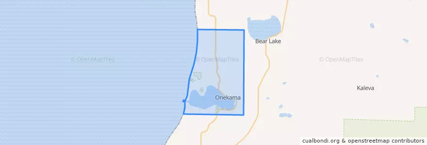 Mapa de ubicacion de Onekama Townships.